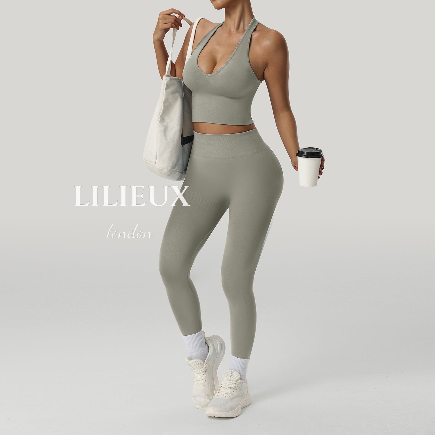 LILIEUX - Seamless Sports Bra and Leggings Set-High Waisted, Workout & Yoga Outfit, Breathable Activewear, Comfortable Sportswear for Women