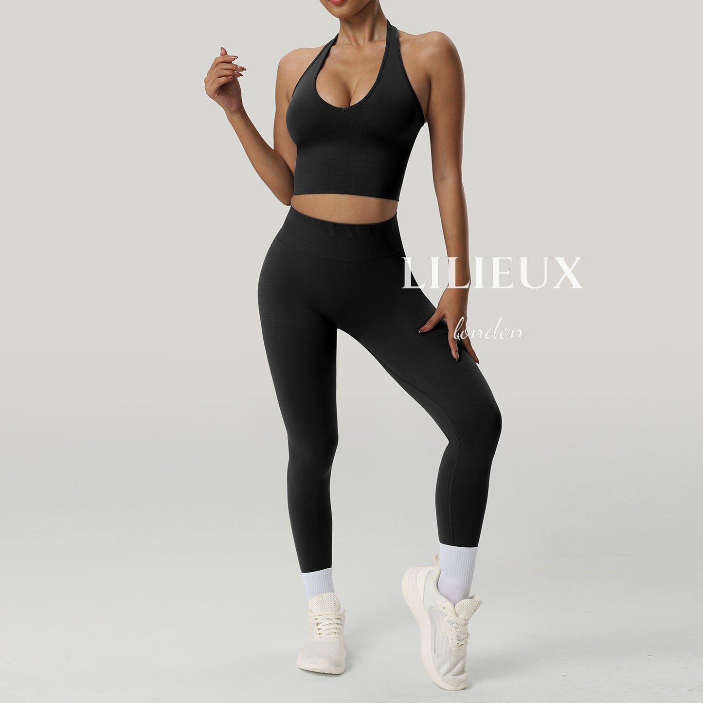 LILIEUX - Seamless Sports Bra and Leggings Set-High Waisted, Workout & Yoga Outfit, Breathable Activewear, Comfortable Sportswear for Women