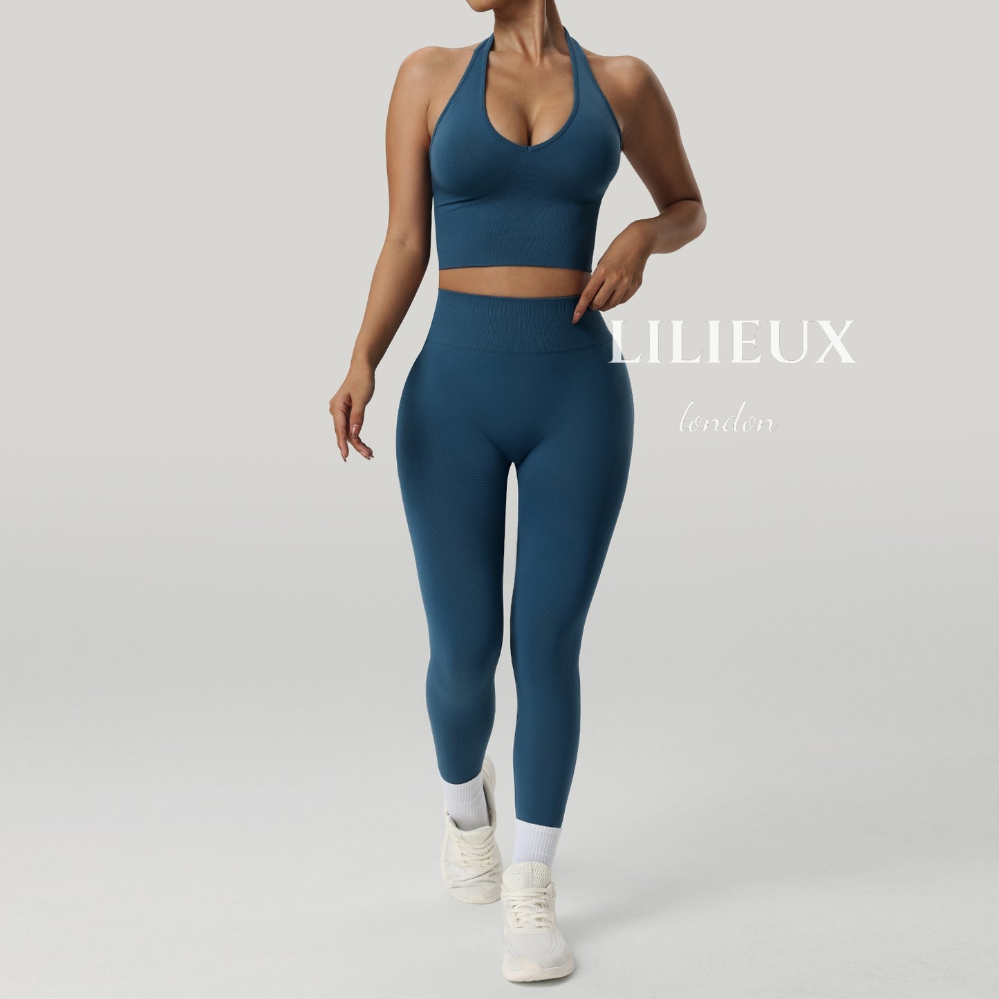 LILIEUX - Seamless Sports Bra and Leggings Set-High Waisted, Workout & Yoga Outfit, Breathable Activewear, Comfortable Sportswear for Women