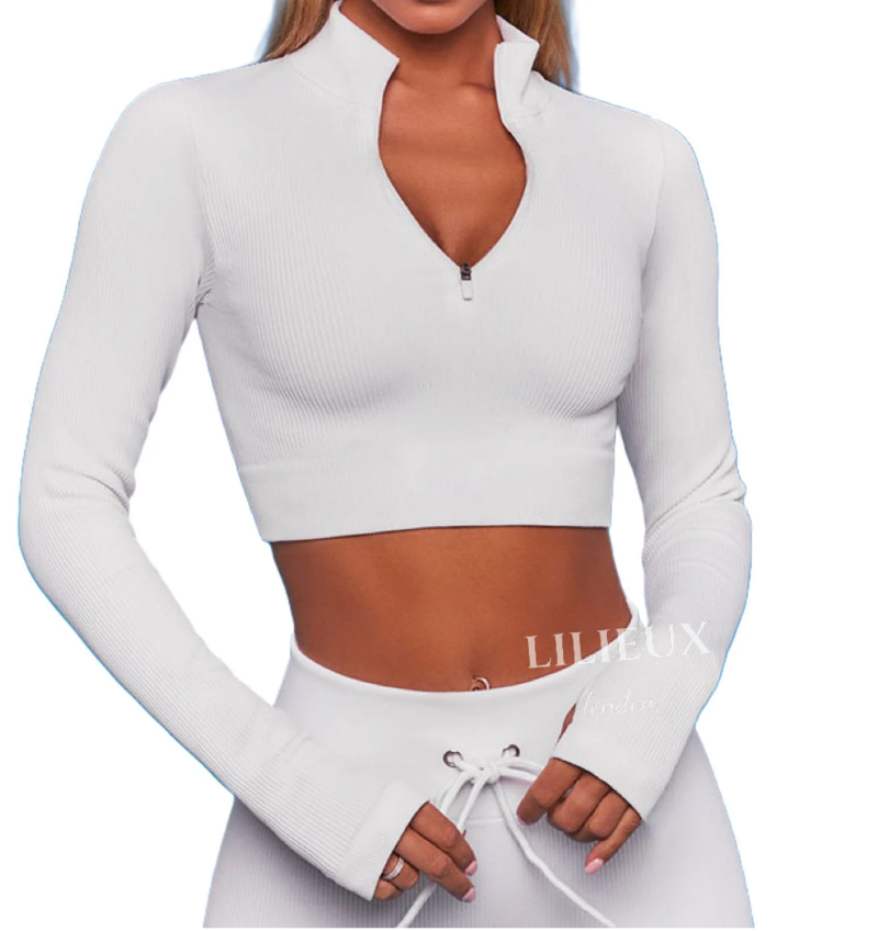 LILIEUX - Women's Seamless Running Workout Tracksuit Set: High Waist Long Yoga Leggings